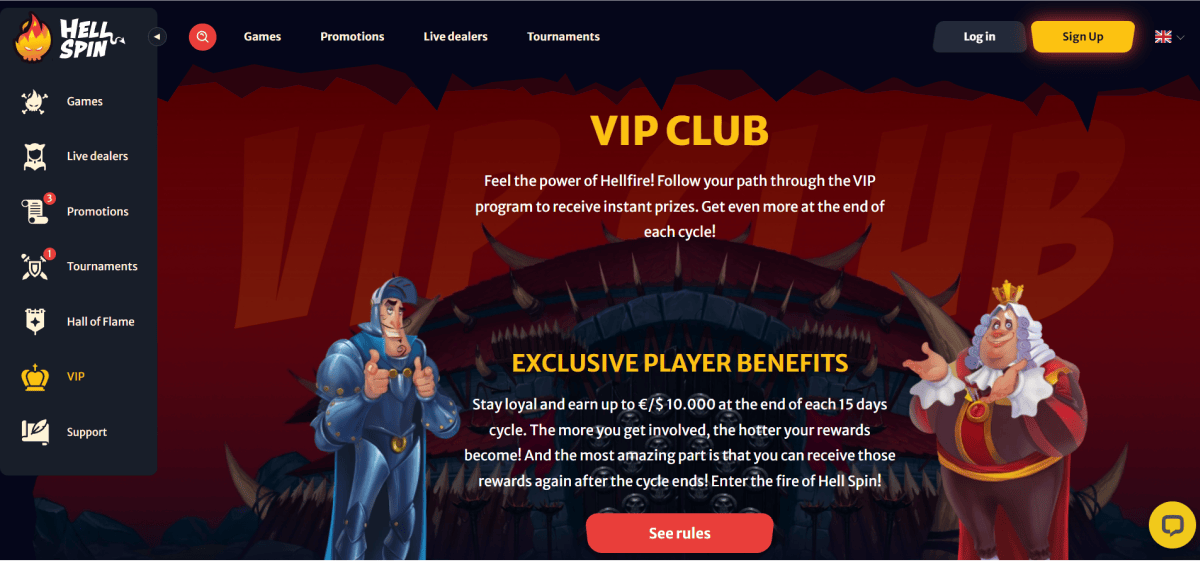 HELLspin Casino VIP Program